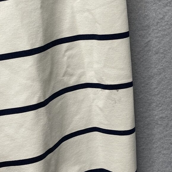 BYLT Mens Drop Cut L/S Hooded Henley Lux XXL Off-White Navy Striped - Picture 2 of 7